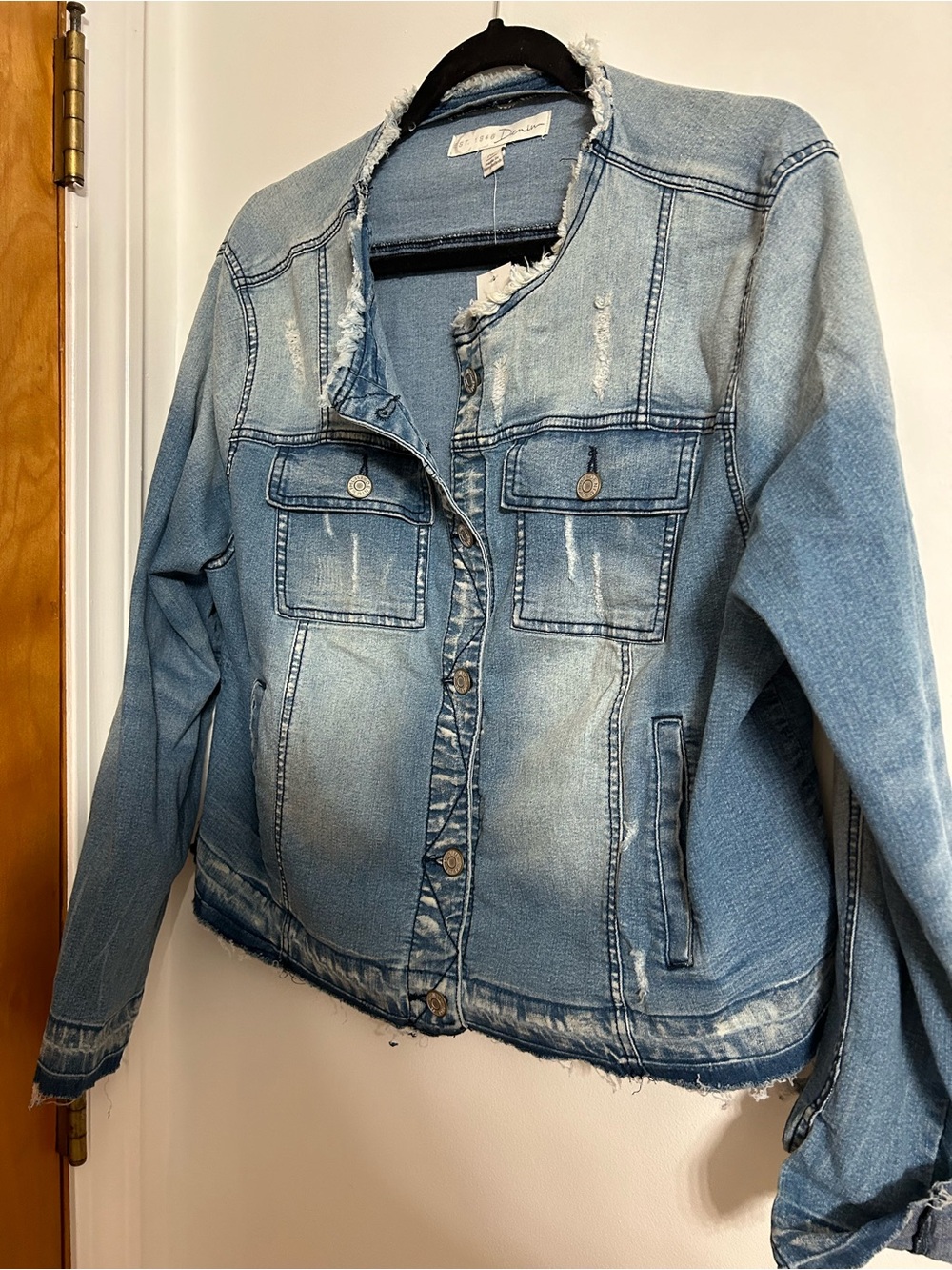 Cato Light Blue Distressed Denim Jacket - Picture 4 of 9